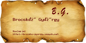 Brocskó György névjegykártya