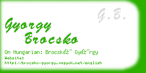 gyorgy brocsko business card